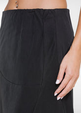 GONNA IN RASO STRETCH NERO - BLACK | DEHA