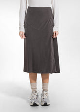 GONNA IN RASO STRETCH MARRONE - COCOA BROWN | DEHA