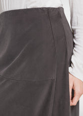 GONNA IN RASO STRETCH MARRONE - COCOA BROWN | DEHA