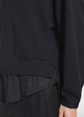 SET AUS SWEATSHIRT UND STRETCH-SATINROCK IN SCHWARZ - | DEHA
