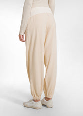 PANTALONE JOGGER COTONE MODAL E RASO BEIGE - CREAMY BEIGE | DEHA