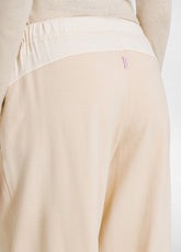 PANTALONE JOGGER COTONE MODAL E RASO BEIGE - CREAMY BEIGE | DEHA