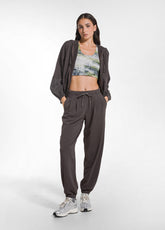 PANTALONE JOGGER COTONE MODAL E RASO MARRONE | DEHA