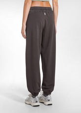 PANTALONE JOGGER COTONE MODAL E RASO MARRONE - COCOA BROWN | DEHA