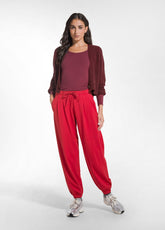 PANTALONE JOGGER COTONE MODAL E RASO ROSSO - FLAME RED | DEHA