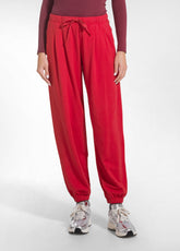 PANTALONE JOGGER COTONE MODAL E RASO ROSSO - FLAME RED | DEHA