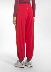 PANTALONE JOGGER COTONE MODAL E RASO ROSSO - FLAME RED | DEHA