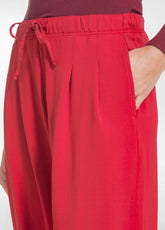 PANTALONE JOGGER COTONE MODAL E RASO ROSSO - FLAME RED | DEHA