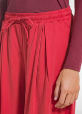 WIDE-LEG STRETCH SATIN TROUSERS - RED - FLAME RED | DEHA