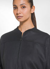 BOMBER ZIP COTONE ORGANICO EFFETTO PELLE NERO - BLACK | DEHA