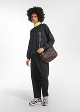 SWEATSHIRT AUS BIO-BAUMWOLLE MIT LEDER-EFFEKT - SC - BLACK | DEHA