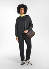 PANTALONE SLIM COTONE ORGANICO EFFETTO PELLE NERO - BLACK | DEHA