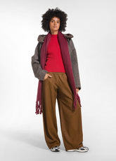 BRAUNE PALAZZOHOSE AUS BIO-BAUMWOLLE IN LEDEROPTIK - NUT BROWN | DEHA