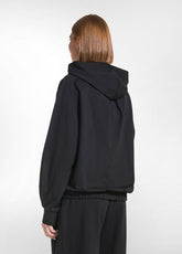 PUNTO MILANO ZIP-UP HOODIE - BLACK - BLACK | DEHA