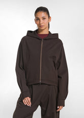 BROWN PUNTO MILANO SWEATSHIRT AND WIDE-LEG PANTS SET - | DEHA