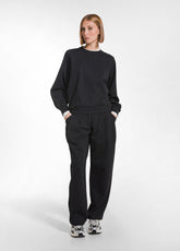 FELPA GIROCOLLO IN PUNTO MILANO NERO - BLACK | DEHA