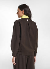 FELPA GIROCOLLO IN PUNTO MILANO MARRONE - COCOA BROWN | DEHA