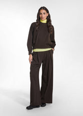 FELPA GIROCOLLO IN PUNTO MILANO MARRONE - COCOA BROWN | DEHA