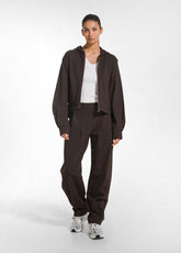 PUNTO MILANO TROUSERS WITH PLEATS AT THE BOTTOM BROWN - COCOA BROWN | DEHA