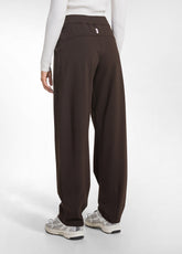 PUNTO MILANO TROUSERS WITH PLEATS AT THE BOTTOM BROWN - COCOA BROWN | DEHA