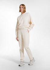 SLIM FIT TROUSERS IN PONTE KNIT - MULTICOLOR - CHAI BEIGE | DEHA
