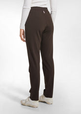 SLIM FIT TROUSERS IN PONTE KNIT - BROWN - COCOA BROWN | DEHA