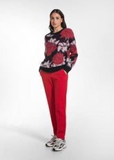 SLIM-FIT-HOSE AUS PUNTO MILANO - ROT - FLAME RED | DEHA