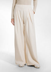 PANTALONE AMPIO PUNTO MILANO CON PENCE OTHER - CHAI BEIGE | DEHA