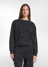 QUILTED CREWNECK SWEATSHIRT WITH PLEATS - MULTICOL - DARK GREY | DEHA