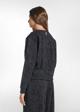 QUILTED CREWNECK SWEATSHIRT WITH PLEATS - MULTICOL - DARK GREY | DEHA