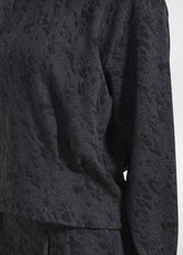 QUILTED CREWNECK SWEATSHIRT WITH PLEATS - MULTICOL - DARK GREY | DEHA