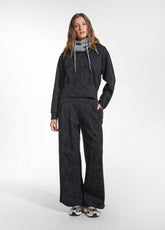 QUILTED CREWNECK SWEATSHIRT WITH PLEATS - MULTICOL - DARK GREY | DEHA