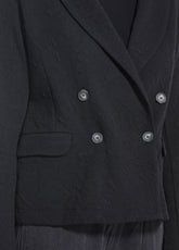 DOUBLE-BREASTED QUILTED JACKET - BLACK - BLACK | DEHA