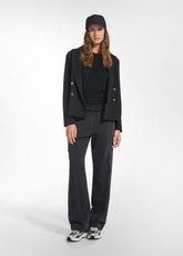 DOUBLE-BREASTED QUILTED JACKET - BLACK - BLACK | DEHA