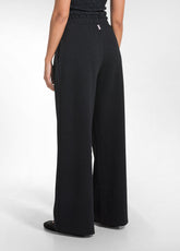 PLEATED MATELASSÉ-EFFECT TROUSERS - BLACK - BLACK | DEHA