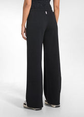 QUILTED-EFFECT STRAIGHT-LEG TROUSERS - BLACK - BLACK | DEHA