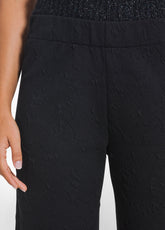 QUILTED-EFFECT STRAIGHT-LEG TROUSERS - BLACK - BLACK | DEHA