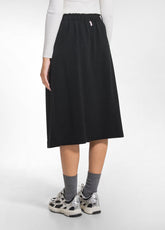 GONNA CON PIEGHE EFFETTO MATELASSÉ NERO - BLACK | DEHA