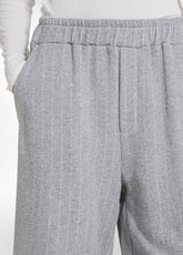 GREY PINSTRIPE DOUBLE-BREASTED BLAZER AND BERMUDA SHORTS SET - | DEHA