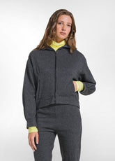 FULL-ZIP HERRINGBONE SWEATSHIRT WITH LUREX DETAILS - New In | FW26 | DEHA