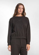 SWEATSHIRT MIT RUNDHALSAUSSCHNITT UND PALAZZO-HOSE AUS JACQUARD UND LUREX - | DEHA