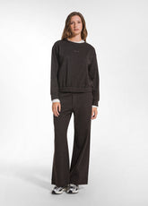 JACQUARD LUREX PALAZZO TROUSERS - MULTICOLOR - DARK BROWN | DEHA