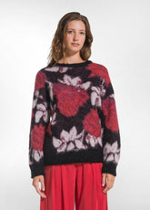ALPACA CREW NECK SWEATER - BLACK - BLACK | DEHA