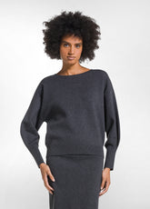 MAGLIA SCOLLO A BARCA PUNTO MILANO GRIGIO - ONE MILE FROM THE STUDIO | FW26 | DEHA