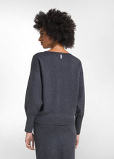 COMPLETO MAGLIA SCOLLO A BARCA E GONNA LONGUETTE PUNTO MILANO GRIGIO - | DEHA
