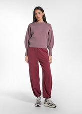 PONTE DI ROMA BOAT NECK JUMPER - MULTICOLOR - EGGPLANT VIOLET | DEHA