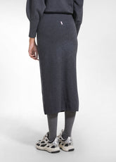 COMPLETO MAGLIA SCOLLO A BARCA E GONNA LONGUETTE PUNTO MILANO GRIGIO - | DEHA