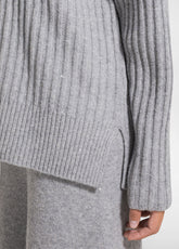 MAGLIONE LUNGO SCOLLO A V CON PAILLETTES GRIGIO - GREY MELANGE | DEHA