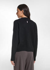 SEQUIN V-NECK SWEATER - BLACK - BLACK | DEHA