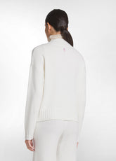 SEQUIN V-NECK SWEATER - WHITE - SOFT IVORY | DEHA